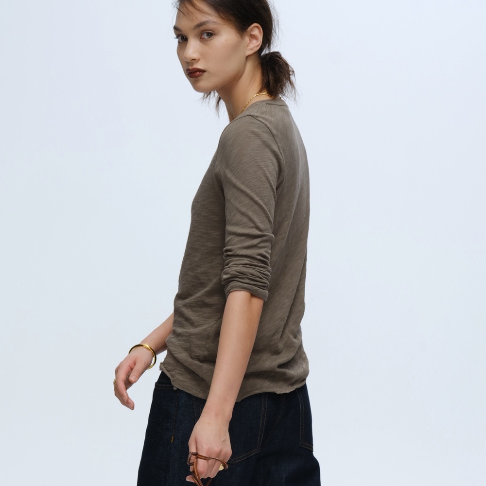 ATM SLUB JERSEY LONG SLEEVE DESTROYED WASH TEE - Picture 2 of 6